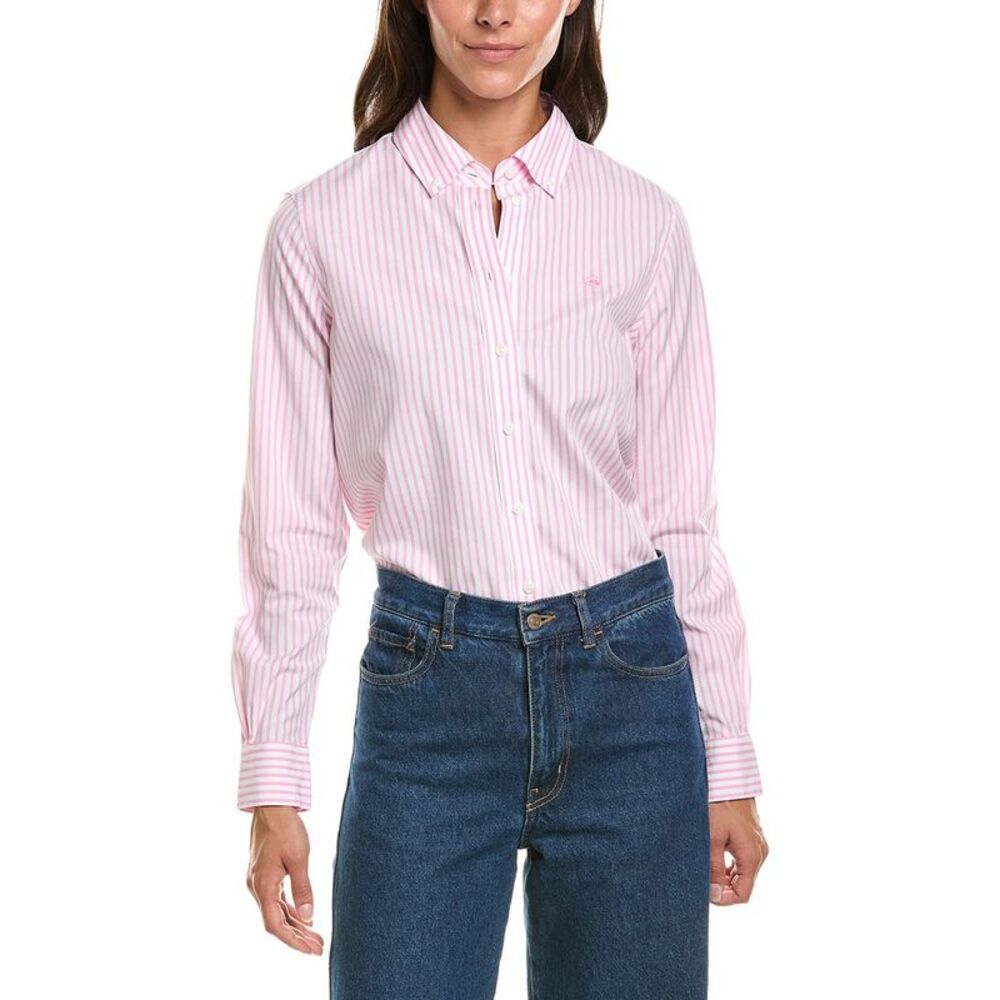 Brooks Brothers Womens  Bengal Stripe Essential Blouse, Pink